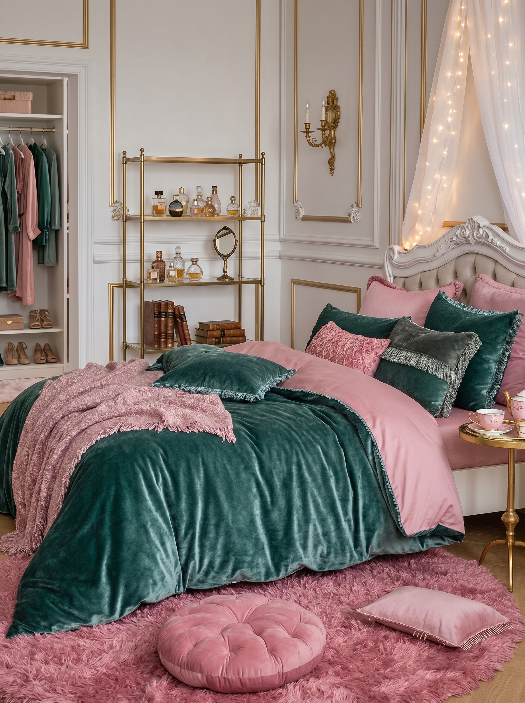 Green and pink bedroom ideas