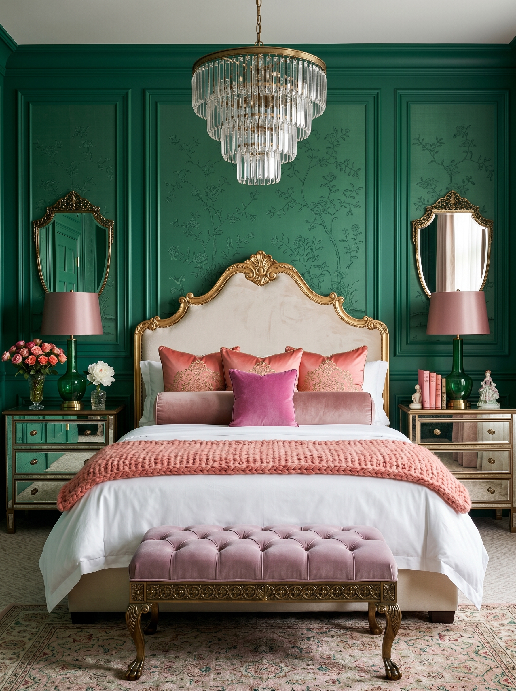 Green and pink bedroom ideas