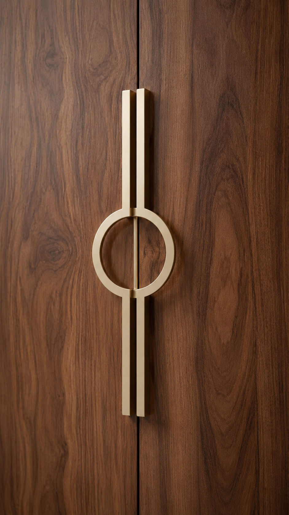 Butterfly and floral gold door handle on cream wardrobe door with ribbed glass, soft luxury styling, and elegant decorative hardware