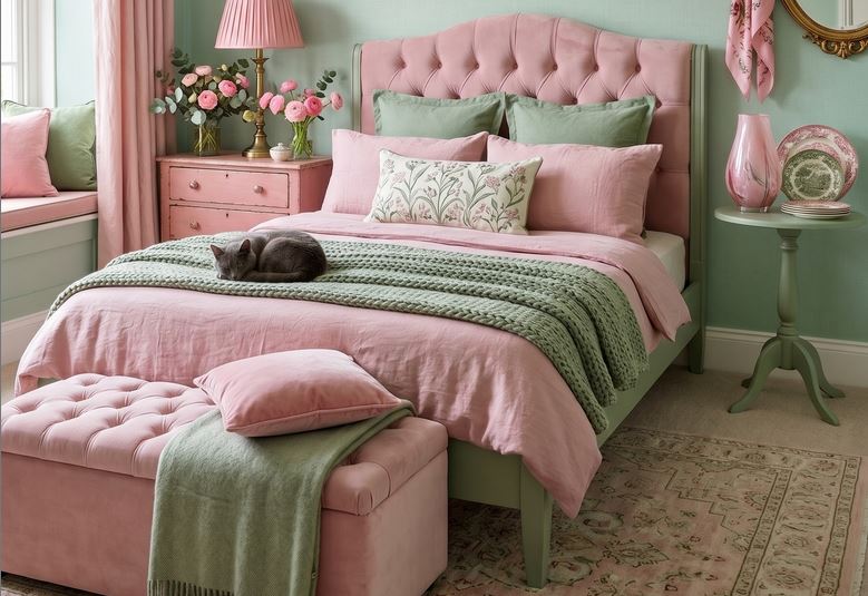 Green and Pink Bedroom Decor Ideas
