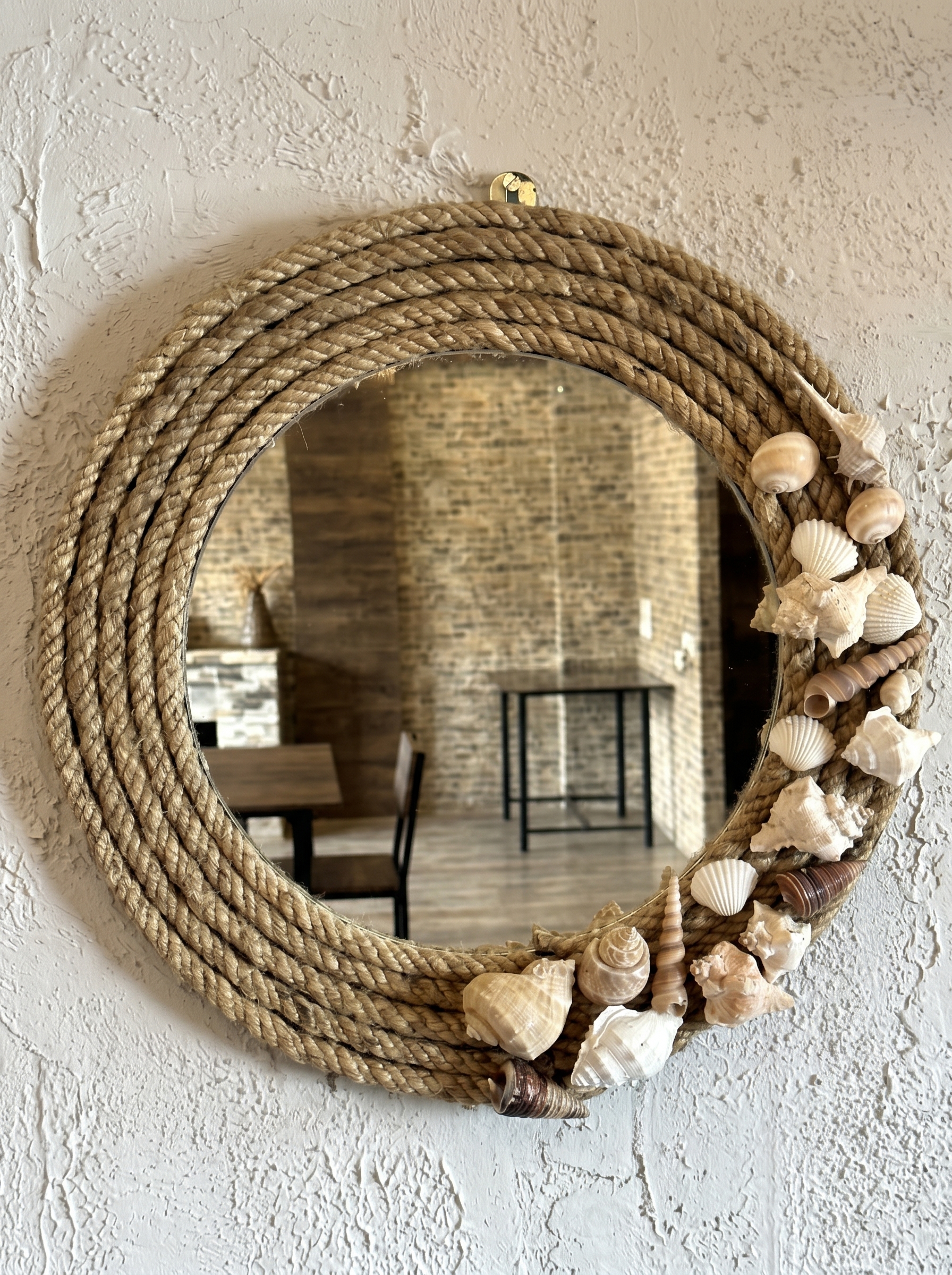 Butterfly and crystal oval DIY mirror with pearls, amethyst stones, opal beads, blue butterflies, and sculpted white frame