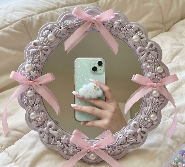 Irregular Floral DIY Mirror with LED Backlighting