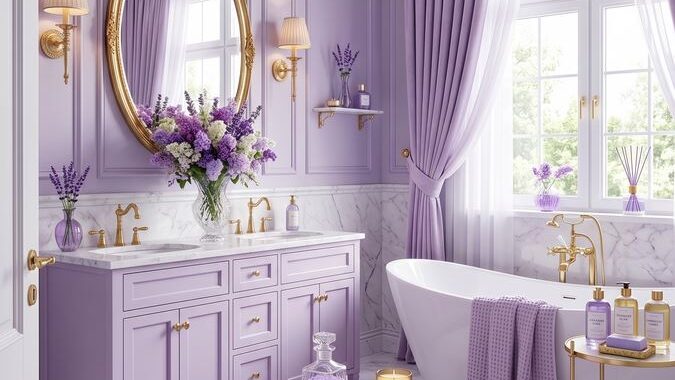 Lavender Bathroom Ideas for a Soft and Relaxing Space