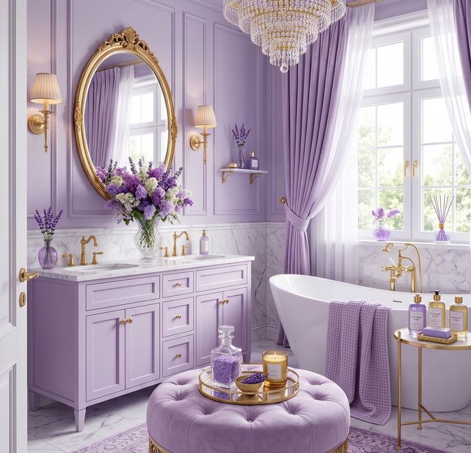 Lavender Bathroom Ideas for a Soft and Relaxing Space